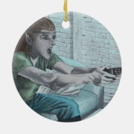 Cerâmica Ornamento de Arte Fantasia do Jogador de Vídeo Elf