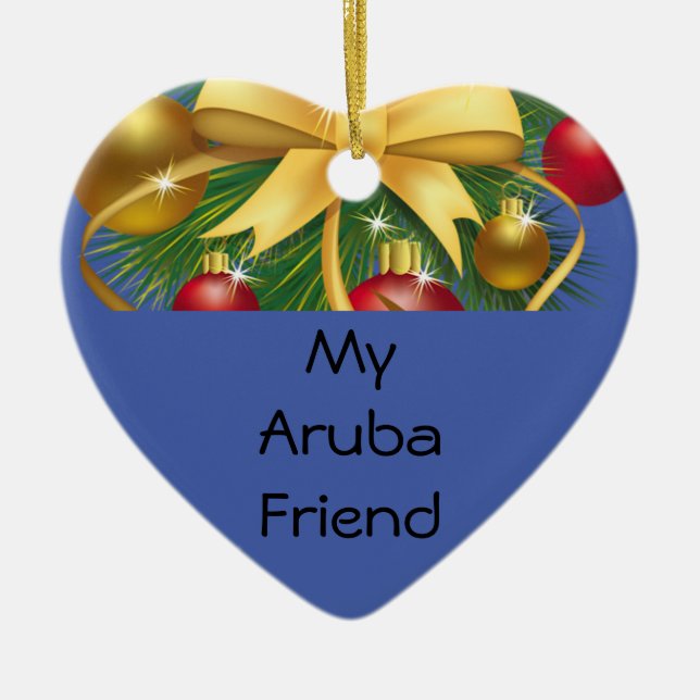 Cerâmica Ornamento de Aruba de Natal (Frente)