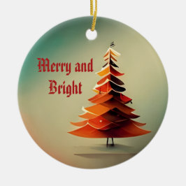 Cerâmica Ornamento de Árvore de Aquarela