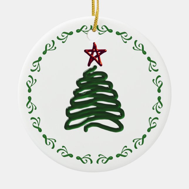 Cerâmica Ornamento de Árvore de Natal (Frente)