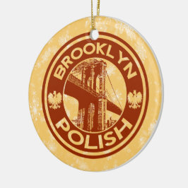 Cerâmica Ornamento de Árvore de Natal Brooklyn Polonês Amer