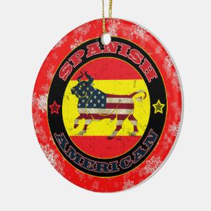 Cerâmica Ornamento de Árvore de Natal Bull na América espan