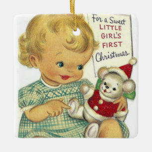 Cerâmica Ornamento de Árvore de Natal da Baby Girl First C