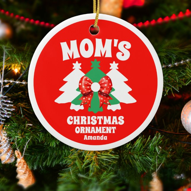 Cerâmica Ornamento de Árvore de Natal de Mães Personalizada (Criador carregado)