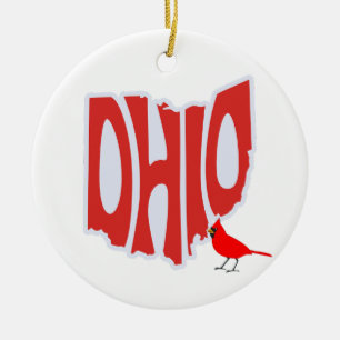 Cerâmica Ornamento de Árvore de Natal do Estado de Ohio