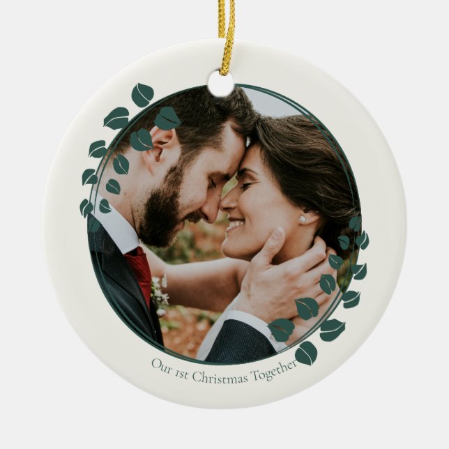 Cerâmica Ornamento de Árvore de Natal Greenery (Frente)