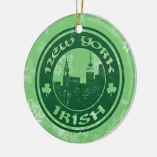 Cerâmica Ornamento de Árvore de Natal Irlandesa de Nova Ior