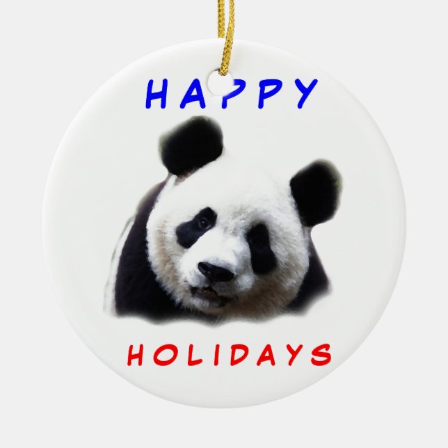 Cerâmica Ornamento de Árvore de Natal Panda (Frente)