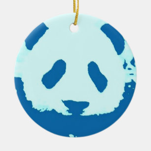 Cerâmica Ornamento de Árvore de Natal Panda Azul