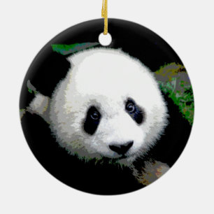 Cerâmica Ornamento de Árvore de Natal Panda Legal Dupla