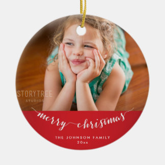 Cerâmica Ornamento de Árvore de Natal Personalizada de Foto