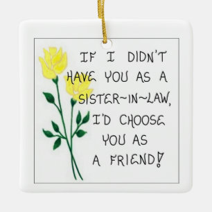 Cerâmica Ornamento de Árvore de Natal - Presente para Irm
