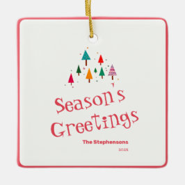 Cerâmica Ornamento de Árvore de Natal Retroativo Bonito