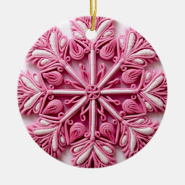 Cerâmica Ornamento de Árvore de Natal Rosa