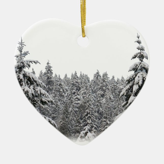 Cerâmica Ornamento de Árvores de Inverno Personalizado Deco (Frente)