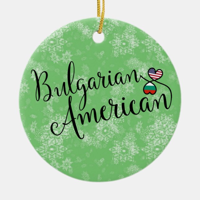 Cerâmica Ornamento de Árvores de Natal Búlgaro Americano He (Frente)