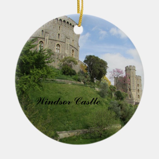 Cerâmica Ornamento de Árvores de Natal do Castelo Windsor K (Frente)