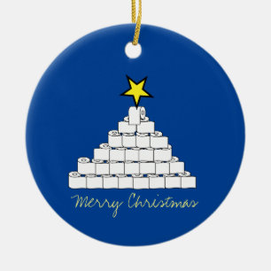 Cerâmica Ornamento de Árvores de Natal em Papel de Banheir