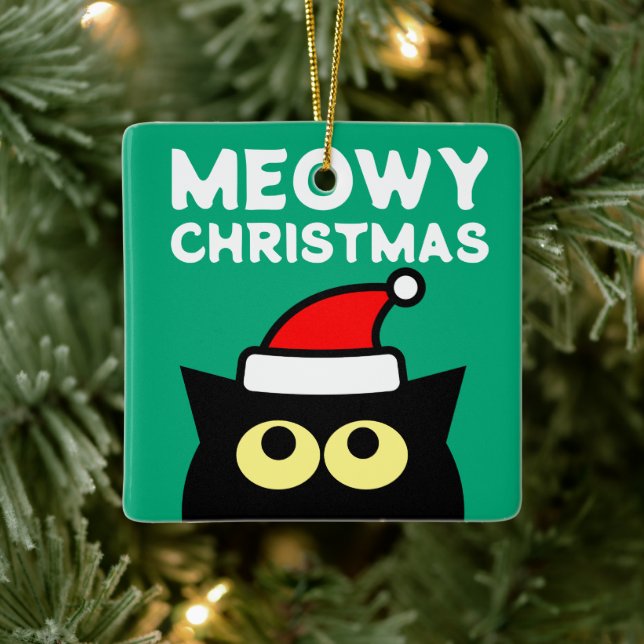 Cerâmica Ornamento de árvores de Natal meowy para amantes d (Árvore)