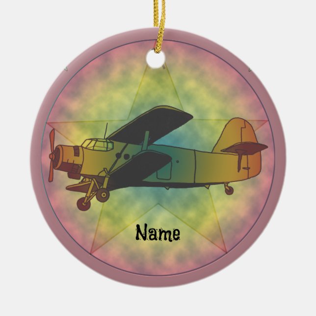 Cerâmica Ornamento de Avião de Bela Antiga (Frente)