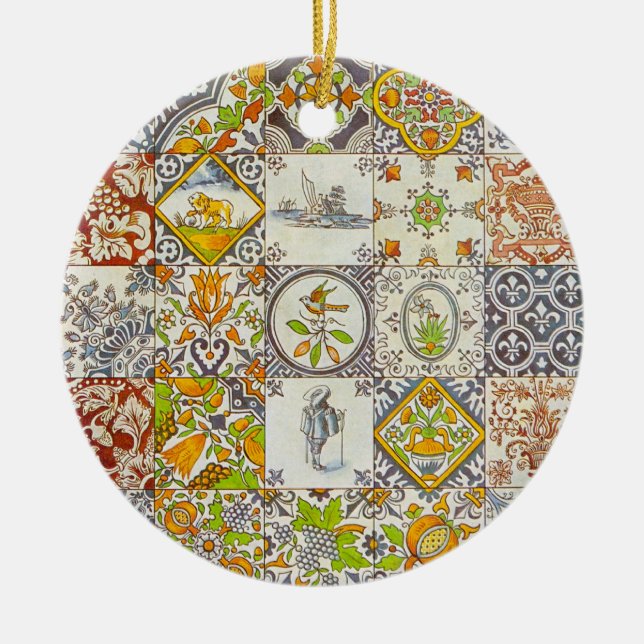 Cerâmica Ornamento de Azulejos cerâmicos holandeses (Frente)