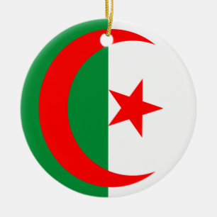 Cerâmica ornamento de bandeira da argélia