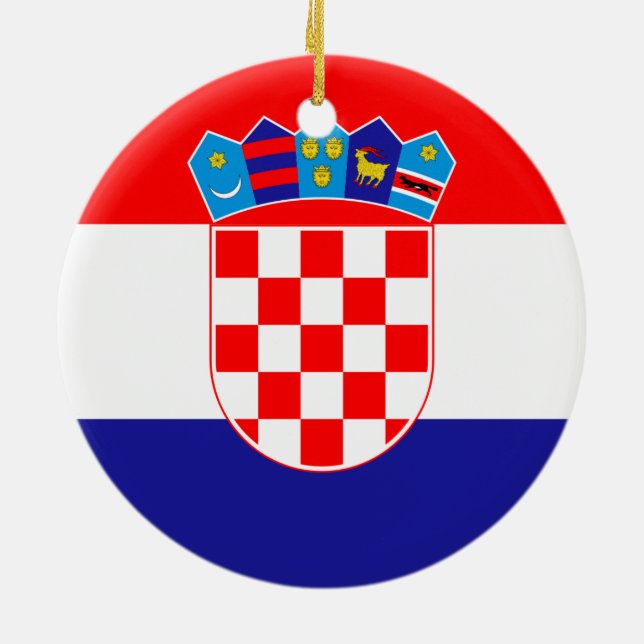 Cerâmica Ornamento de Bandeira da Croácia (Traseira)
