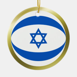 Cerâmica Ornamento de Bandeira de Israel