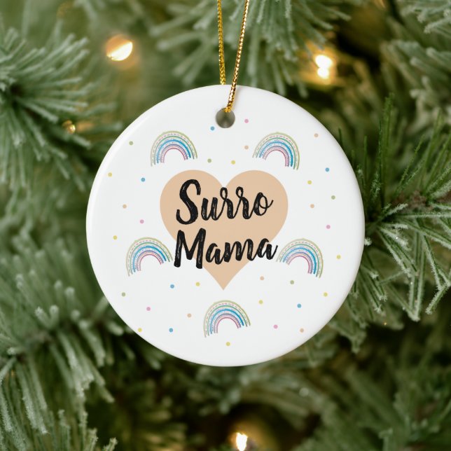 Cerâmica Ornamento de Bebê do Surro Mama Rainbow (Árvore)