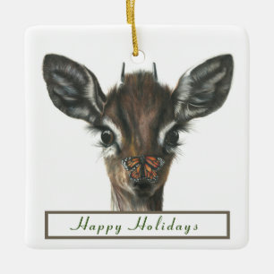 Cerâmica Ornamento de beijos borboletas