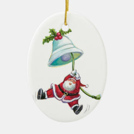 Cerâmica Ornamento de Bell de Papai Noel e de Natal