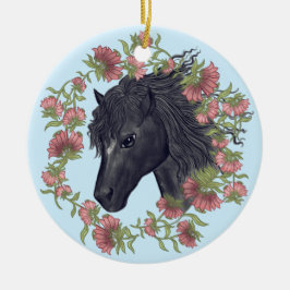 Cerâmica Ornamento de Bellflower Black Horse