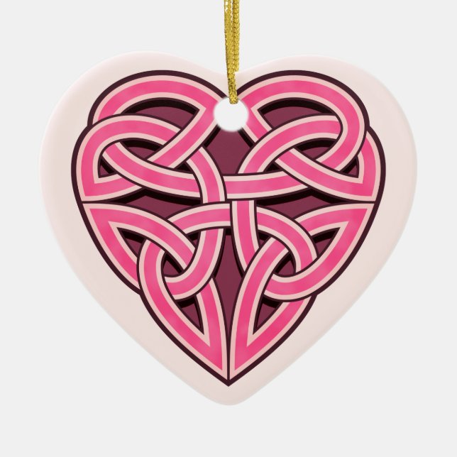 Cerâmica Ornamento de Bijii Heartknot (Frente)