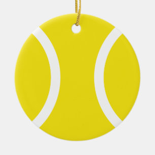 Cerâmica Ornamento de Bola de Tênis amarelo para Natal ou d