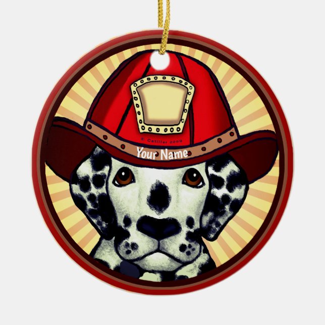 Cerâmica Ornamento de Bombeiros Dalmáticos (Frente)