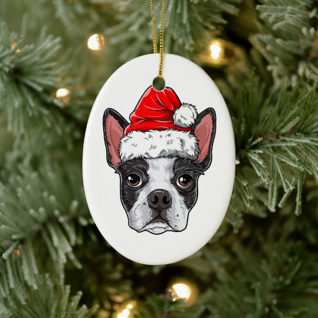 Cerâmica Ornamento de Boston Terrier Lover | Árvore de Nata (Árvore)