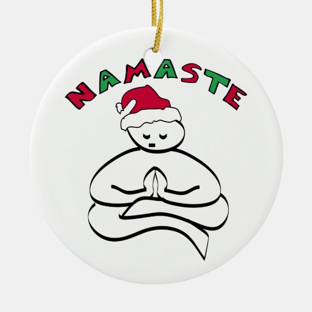 Cerâmica Ornamento de Buda de Natal Namaste (Frente)