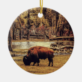 Cerâmica Ornamento de Buffalo