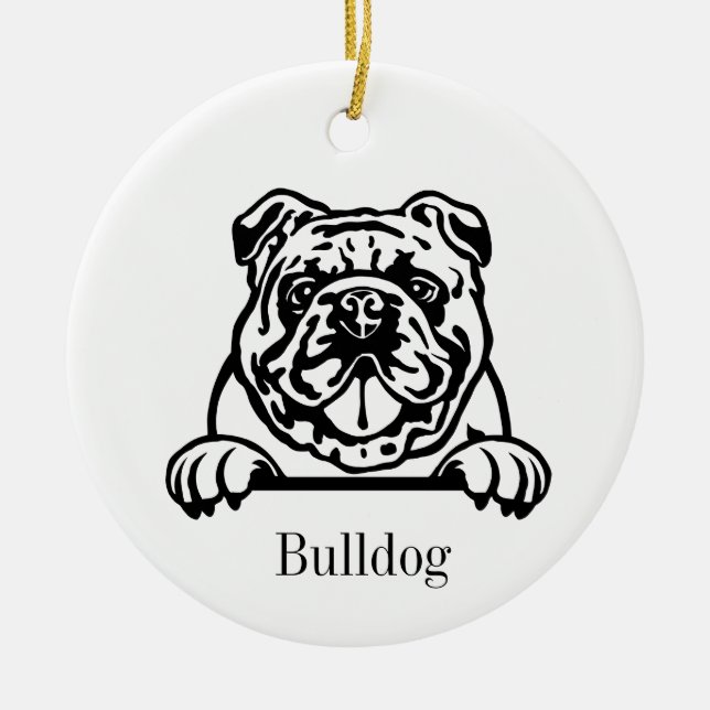 Cerâmica ornamento de buldogue inglês (Frente)
