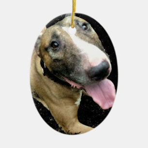 Cerâmica Ornamento de bull terrier do inglês
