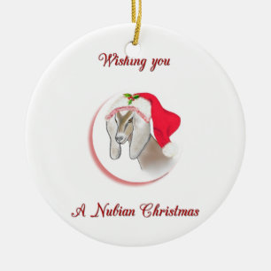 Cerâmica Ornamento de Cabras de Natal Nubianas