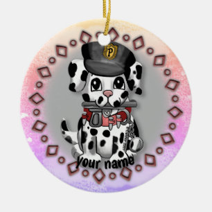 Cerâmica Ornamento de Cachorro da Polícia Spotty