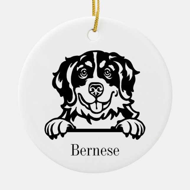 Cerâmica ornamento de Cachorro de Montanha Bernese (Frente)