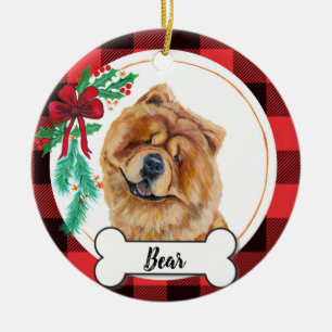 Cerâmica Ornamento de Cães Chow Chow
