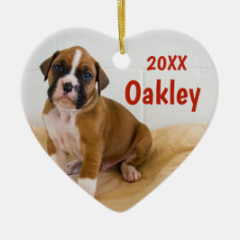 Cerâmica Ornamento de Cães Dois Lados de Natal