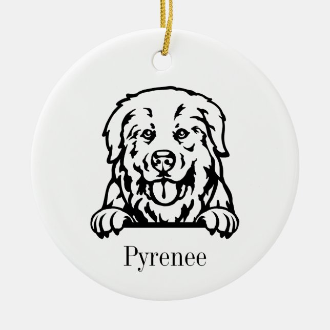Cerâmica ornamento de cães em Pirenéus excelente (Frente)