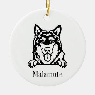 Cerâmica Ornamento de cães Malamute no Alaska