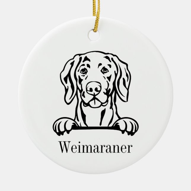 Cerâmica Ornamento de cães Weimaraner (Frente)
