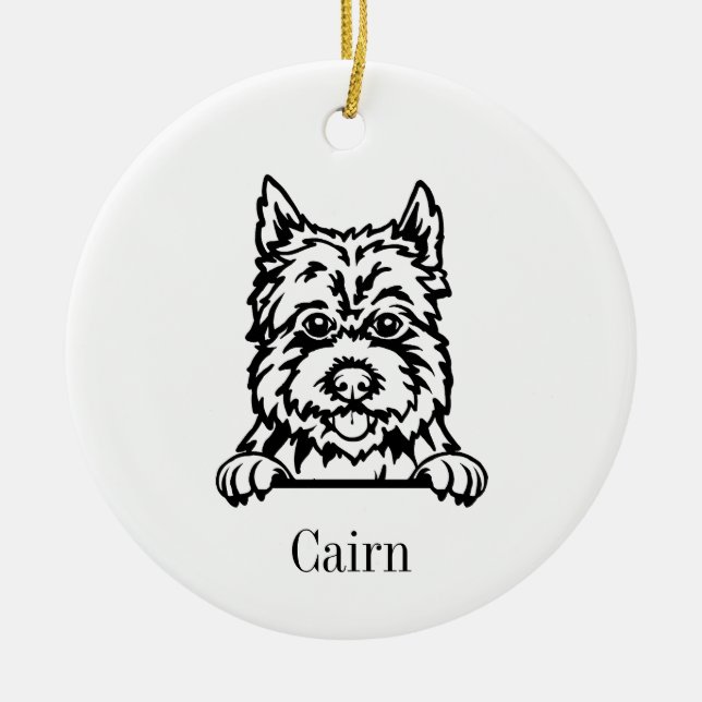 Cerâmica ornamento de Cairn Terrier (Frente)