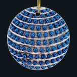Cerâmica Ornamento de Cama Azul<br><div class="desc">ornamento cerâmico redondo,  com uma imagem,  em ambos os lados,  de um ornamento de pasta azul. Veja toda a coleção de Pedidos de Hanukkah na categoria HOME na seção HOLIDAYS.</div>